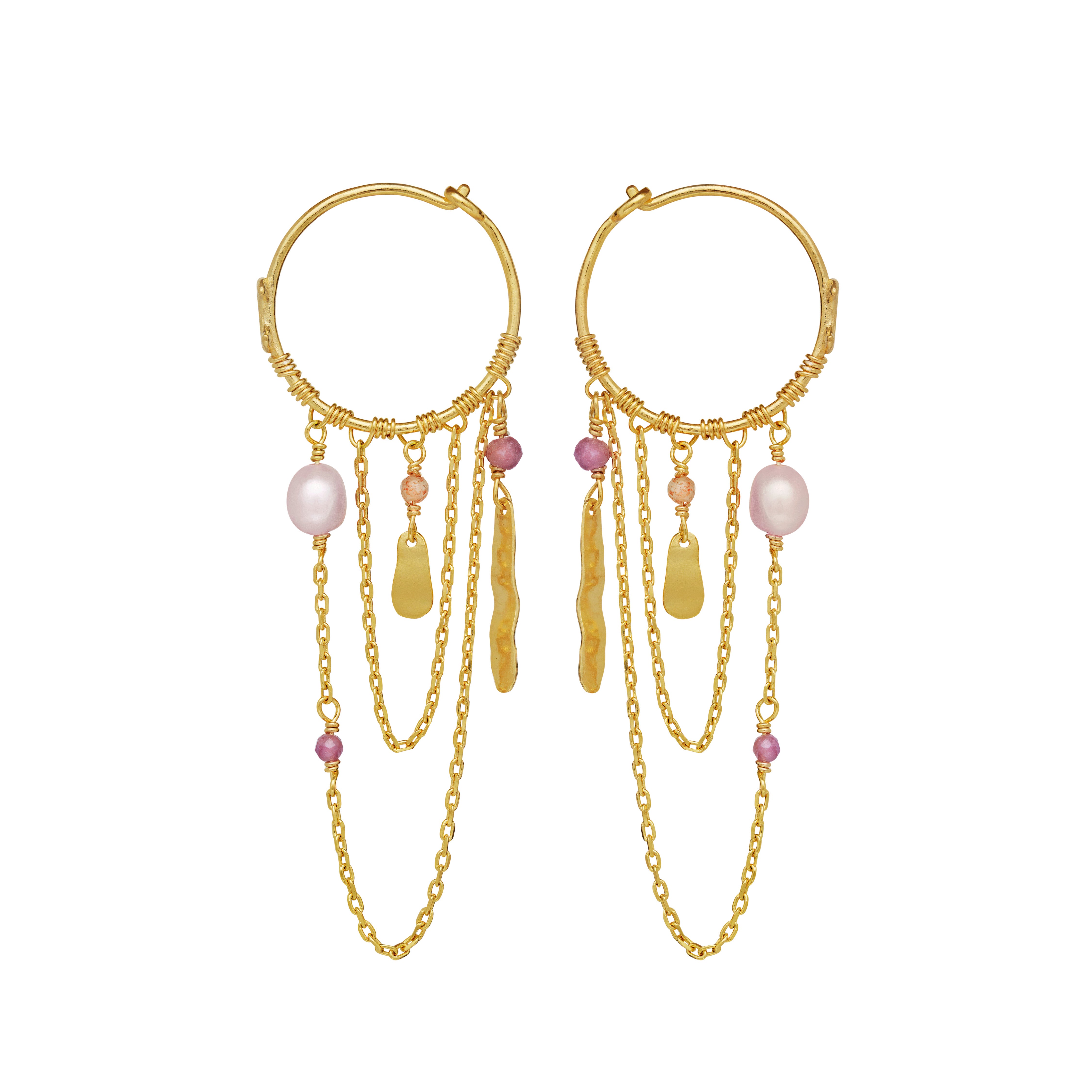 Indie hængeøreringe - forgyldt